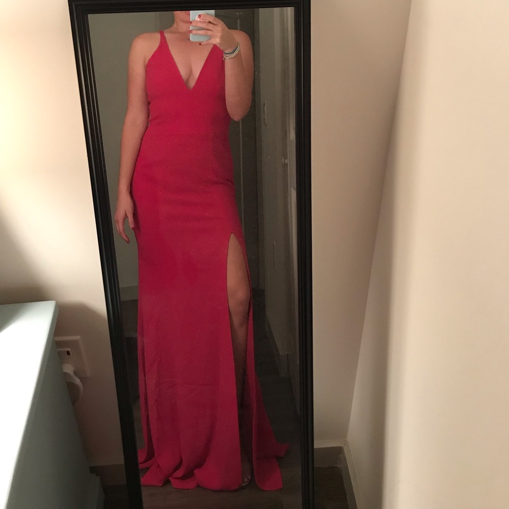 Raspberry long formal dress